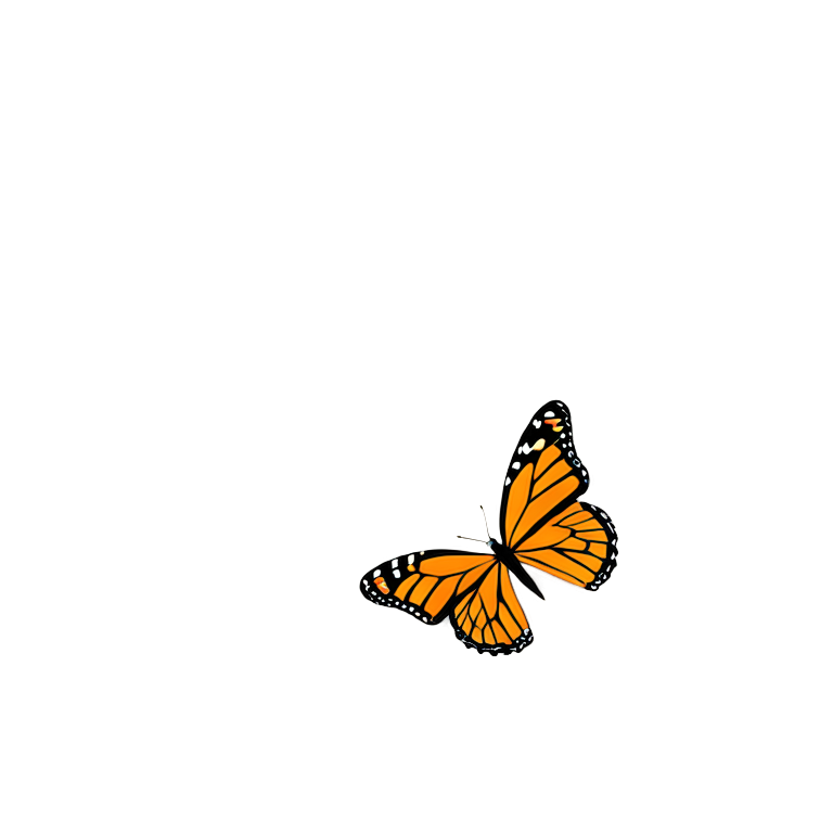 Small Orange Butterfly in an Angled Pose