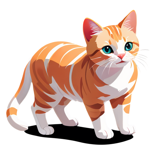 isometric view of a cat